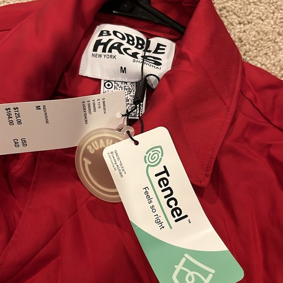 BOBBLEHAUS BH signature Tencel button up shirt in Chinese Red NWT - Picture 3 of 11